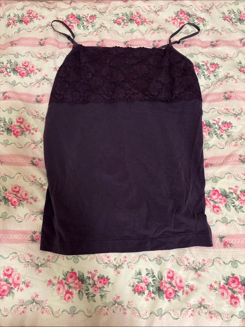 GNW Dark Purple Lace-Top Mini Skirt
